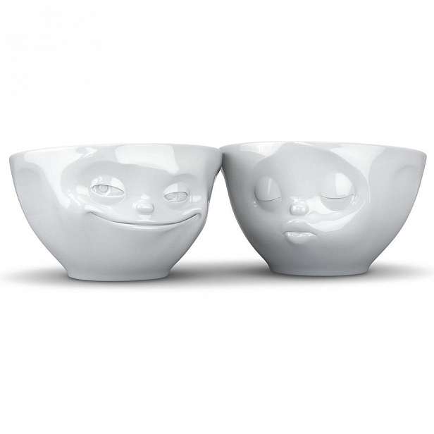 Sada 2 bílých zamilovaných misek z porcelánu 58products, objem 200 ml