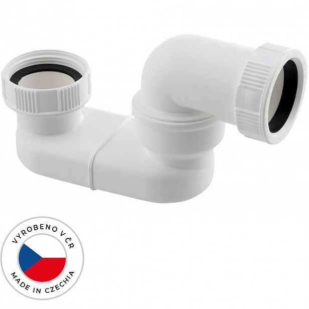 Sifon vanový otočný  - plast - 6/4" - DN40 - bílá