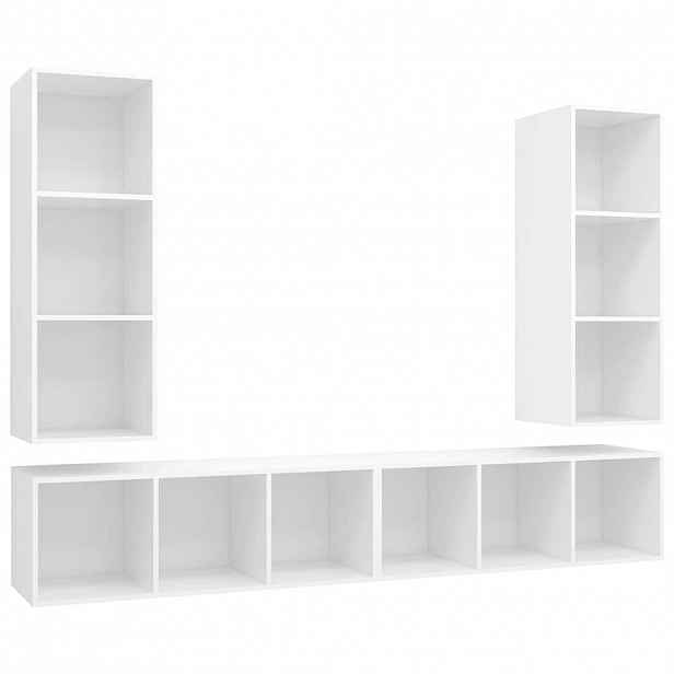 vidaXL Nástěnné TV skříňky 4 ks bílé dřevotříska
