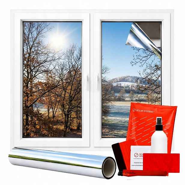 Fólie Okenní Termoizolační Vnější 50x300 cm Zrcadlová na sklo Sada