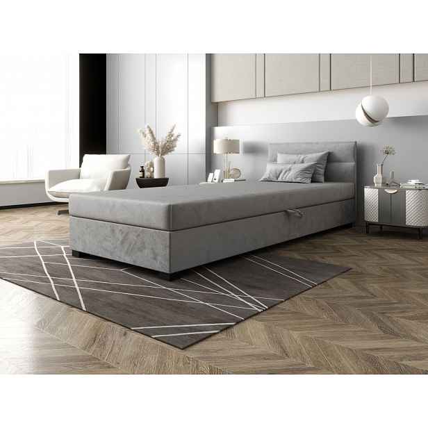 Jednolůžková čalouněná postel 80x195 NALINDA 2 - světle šedá