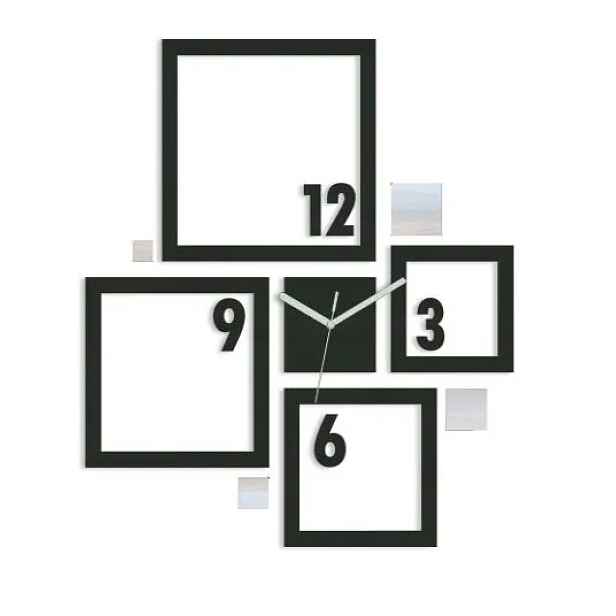 ModernClock 3D nalepovací hodiny Quadrat wenge