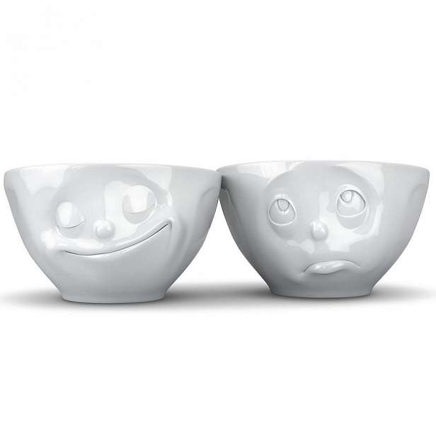 Sada 2 bílých šťastných misek z porcelánu 58products, objem 200 ml