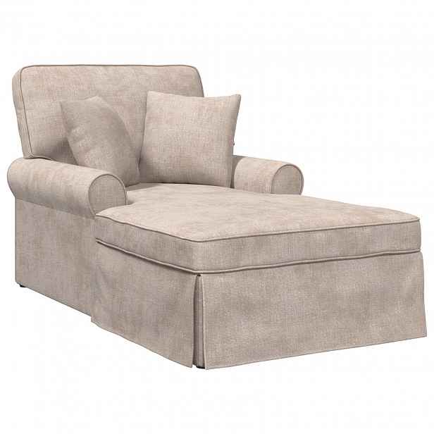 vidaXL Lounge chaise s volánem Béžová 157 x 91 x 91 cm ARES