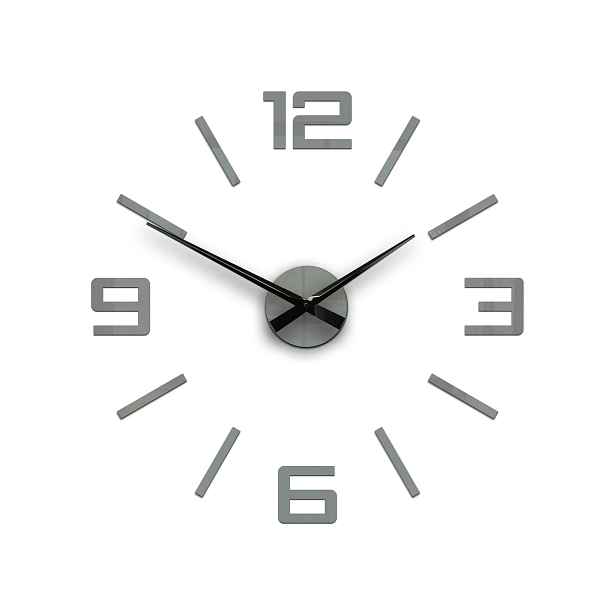 ModernClock 3D nalepovací hodiny Reden 60x60 cm šedé