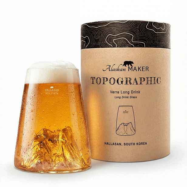Sklenice Long Drink Hallasan Topographic