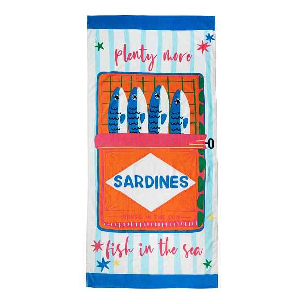 Bavlněná plážová osuška 76x160 cm Sardines – Catherine Lansfield