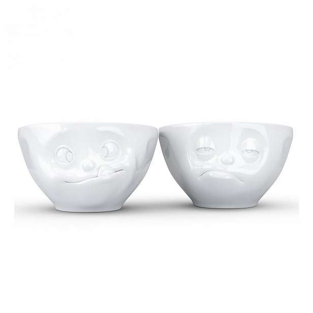 Sada 2 bílých mlsných misek z porcelánu 58products, objem 200 ml