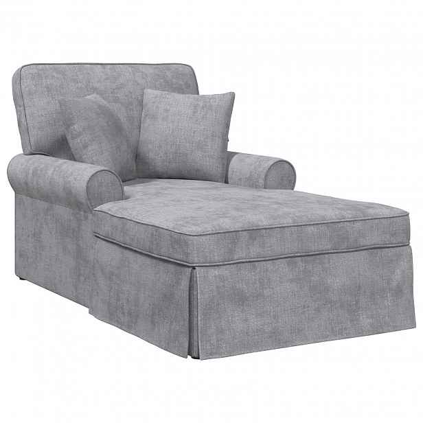 vidaXL Lounge chaise s volánem Světle šedá 157 x 91 x 91 cm ARES