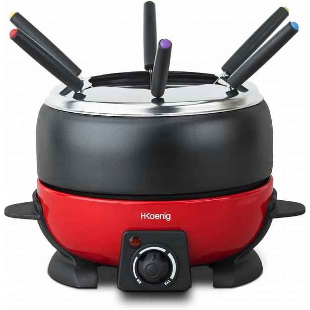 Elektrický fondue set 6 osob 6 vidliček 2 l 800 W