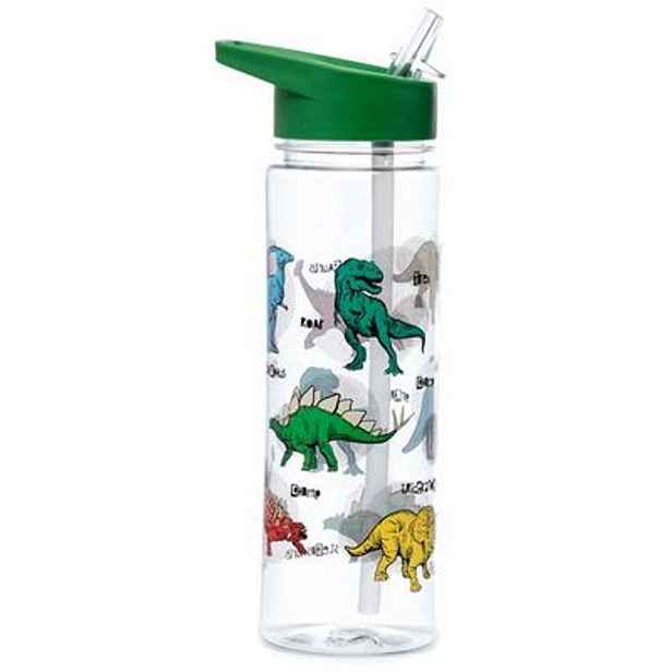 láhev 0,55l DINOSAUŘI, brčko, d6,5x23cm, dětská, nerozb.plast