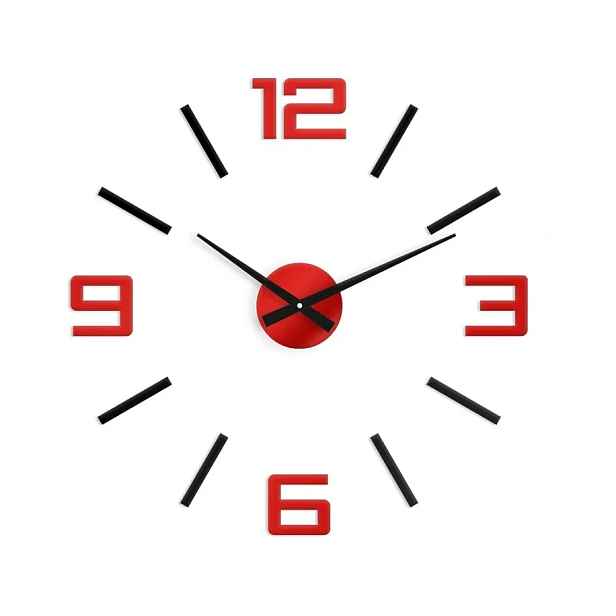 ModernClock 3D nalepovací hodiny Reden černo-červené