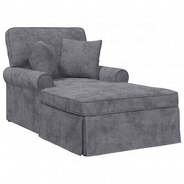 vidaXL Lounge chaise s volánem Tmavě šedá 157 x 91 x 91 cm ARES