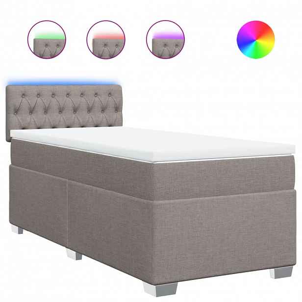 vidaXL Box spring postel s matrací taupe 90x190 cm textil
