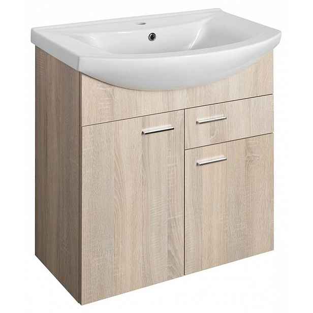 Aqualine Zoja - Umyvadlová skříňka 72x74x34 cm, dub platin 51175