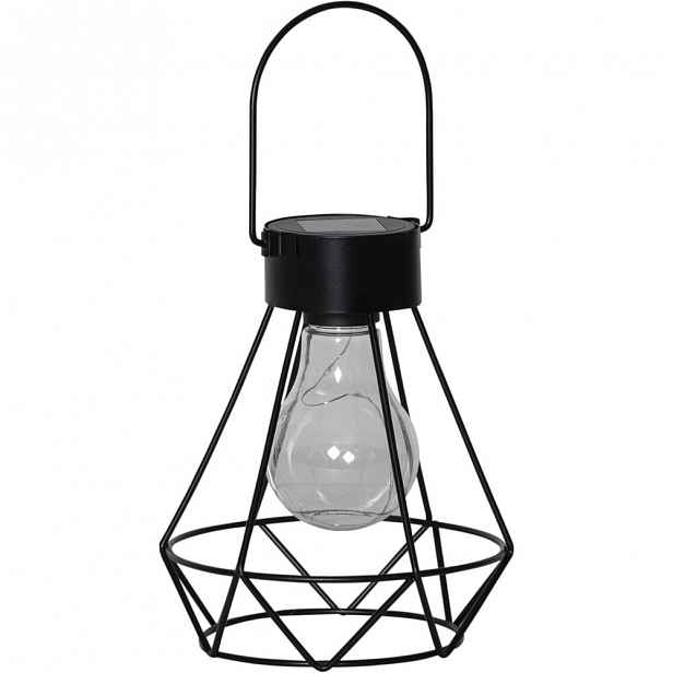 Černá LED lucerna Best Season Eddy, výška 15,5 cm