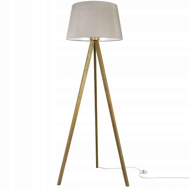 Stojací Lampa Trojnožková S Stínítkem Do Ložnice Obývacího Pokoje Béžová Kašmírová