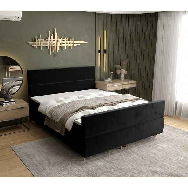 Boxspringová postel ANGELES PLUS - 200x200, černá