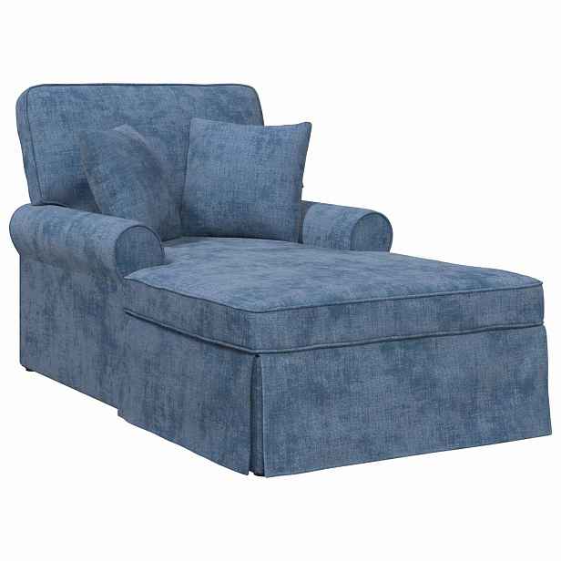 vidaXL Lounge chaise s volánem s polštářem Modrá 157 x 91 x 91 cm ARES