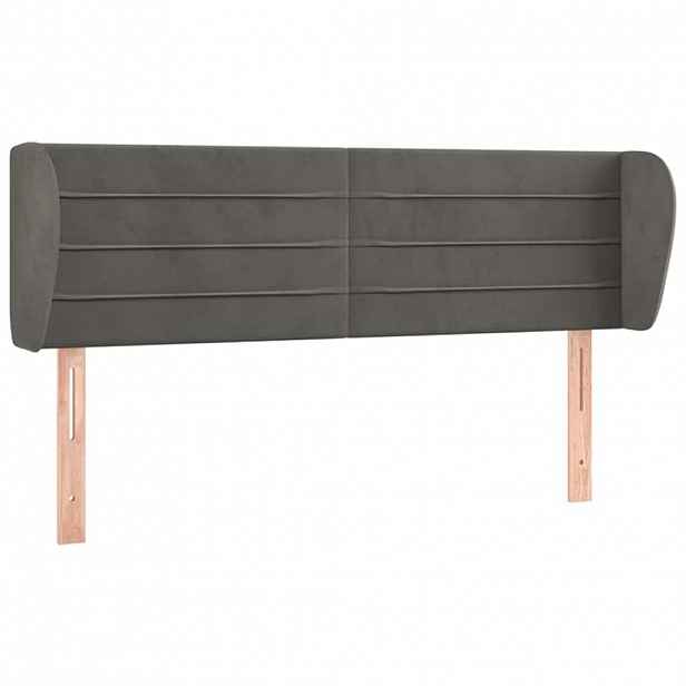 vidaXL Čelo postele typu ušák tmavě šedé 147x23x78/88 cm samet