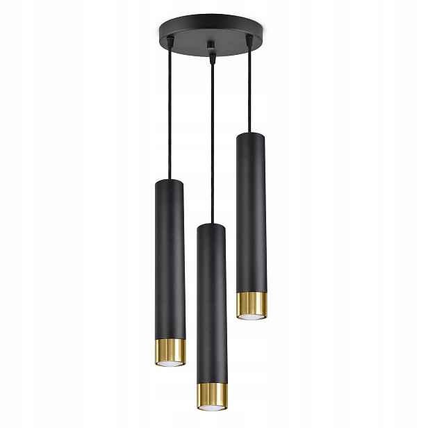 Závěsná lampa Spot Tuby Metal Černá Zlatá GU10