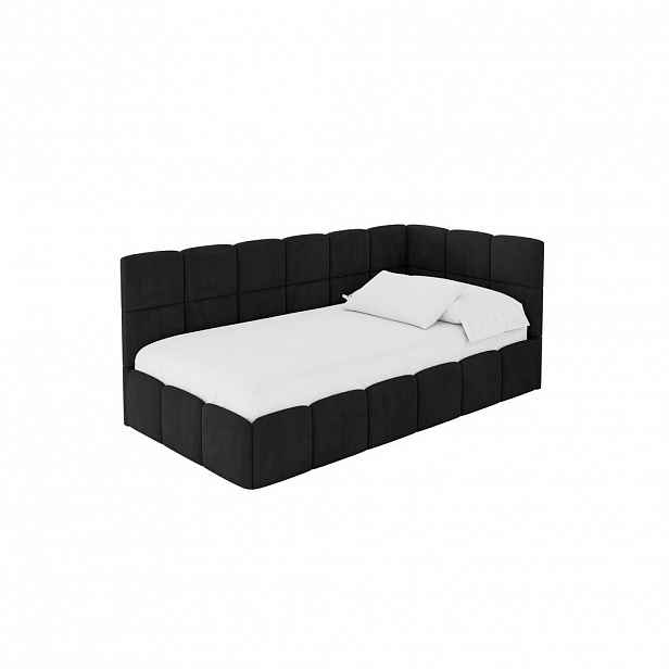 ALTDECOR JEDNOLŮŽKOVÁ POSTEL pro mládež s úložným prostorem vlevo, bez matrace - LIVY 80x200 černá