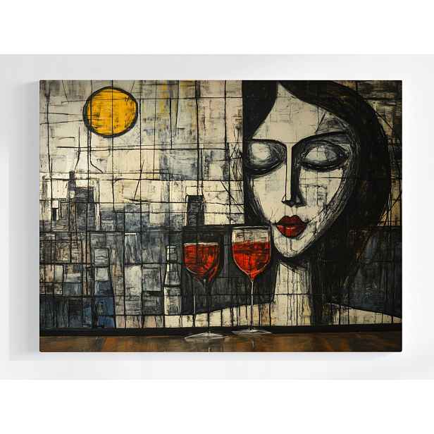Plakát Abstrakce Žena Dívka Město Víno 100x75