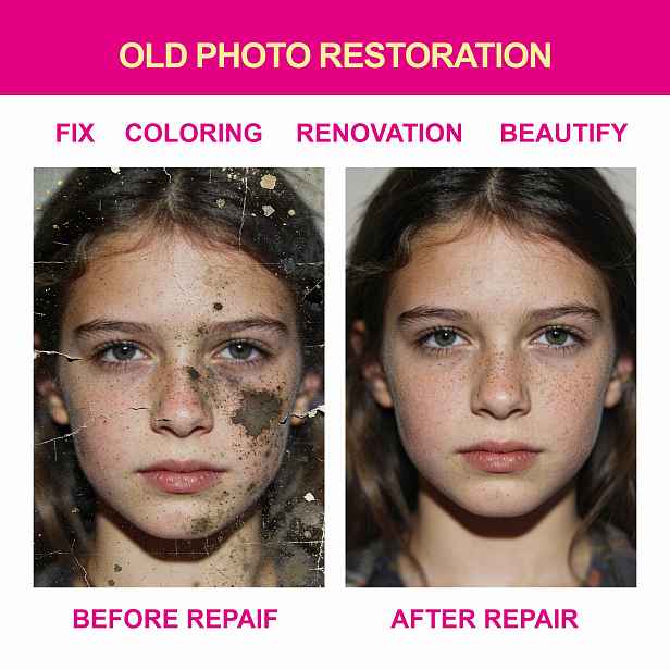 TEMU Služba restaurování, opravy a kolorizace starých fotografií, která řeší problémy jako rozostření, potrhání, vyblednutí a škrábance. Poskytuje