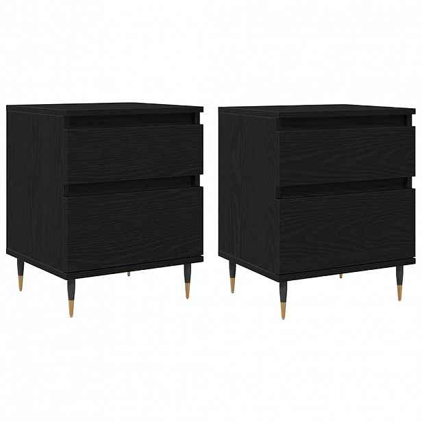 vidaXL Noční skříňka 2 ks Černý dub 40 x 35 x 50 cm Kompozitní dřevo