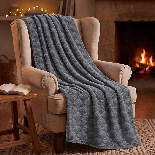 Deka z mikrovlákna SHELLS šedá 150x200 cm