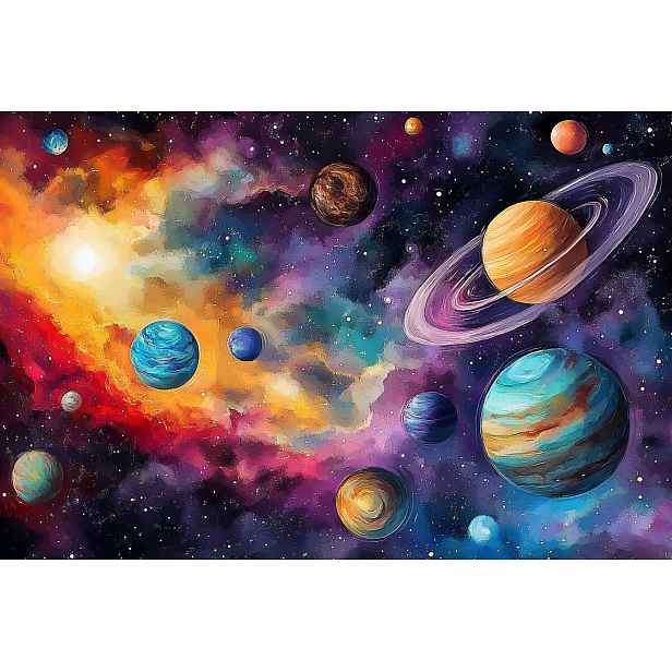 Fototapeta Flizelina Děti Vesmír Galaxie Planety Hvězdy 416x254 130g