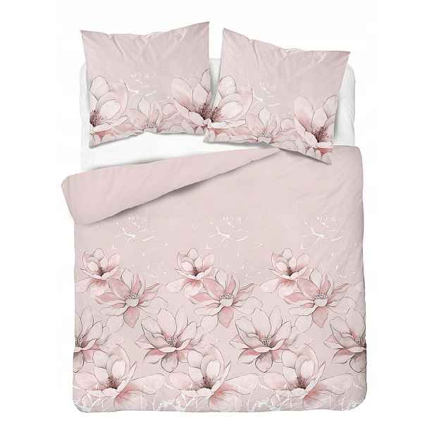 Povlečení Home Satin 180x200 růžové květy magnólie