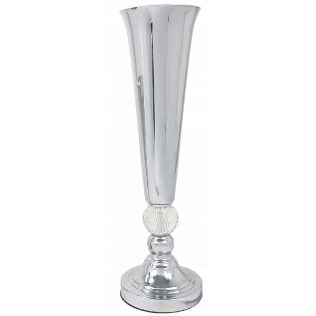 Stříbrná kovová váza výška 46 cm glamour K/m