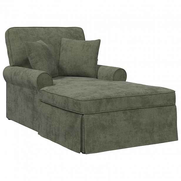 vidaXL Lounge chaise s volánem Zelená 157 x 91 x 91 cm ARES