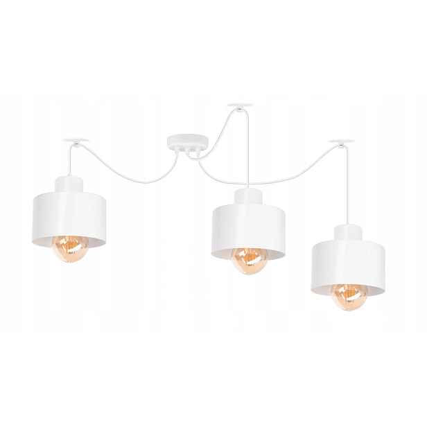 Závěsná lampa lustr Pajak Loft 3, bílá nebo černá, nastavitelná