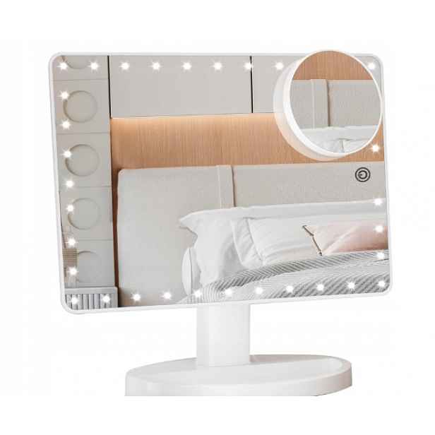 Zrcátko Na Líčení Led 35 Diod 10X Zvětšení Dotykové