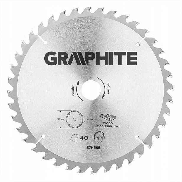 Graphite Vidiový Kotouč 255X30 MM 40 Zubů 57H686