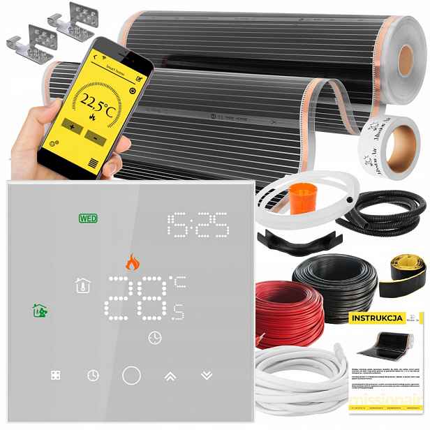 Set Mission Air Fólie Vyhřívací Podložka Infračervená 100 cm I 8 m² 160 W/m² Ptc