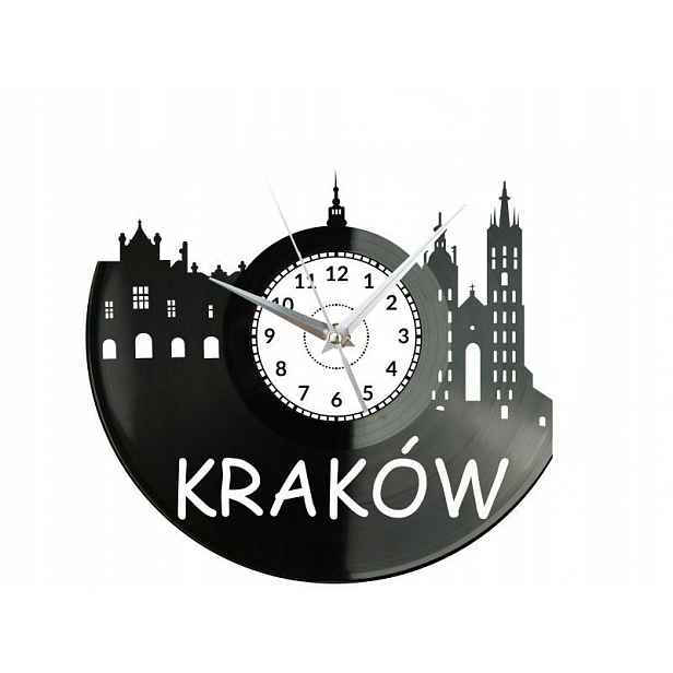 Krakov Město Polsko Nástěnné hodiny Vinylová deska Moderní Dekorativní Na