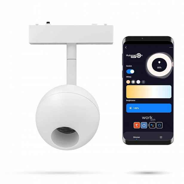 Reflektor Zigbee Tuya Kula 10W Q80 Slimtrack FiberFLEX 48VDC Bílý