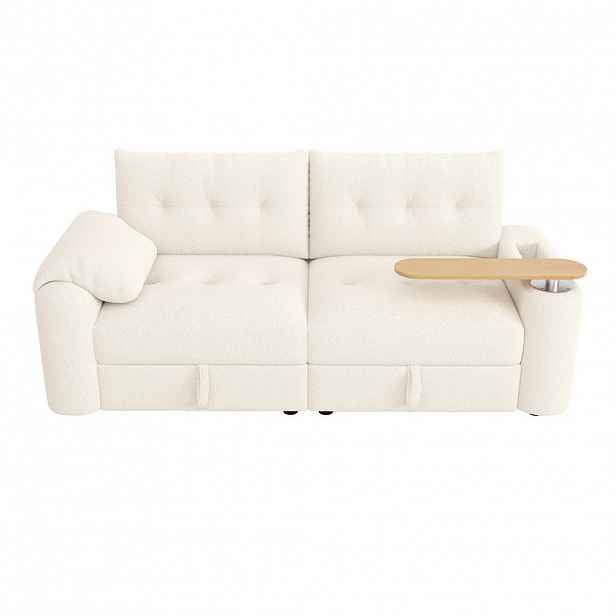 Urban Meuble 3 MÍSTNÁ POHOVKA teddy béžová, modulární 207 cm s odkládacím stolkem