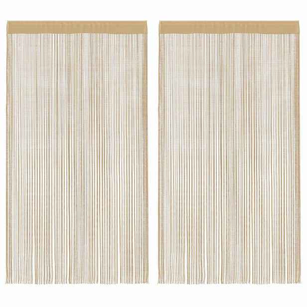 vidaXL Provázkové záclony, 2 ks, 100x250 cm, béžová