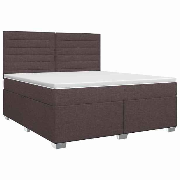 vidaXL Postel boxspring s matrací Tmavě hnědá 160 x 200 cm Textil