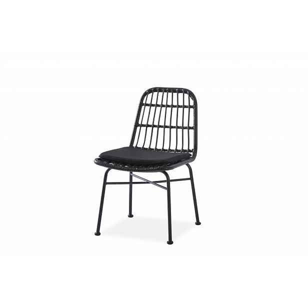 Zahradní židle K401 černá / přírodní Halmar