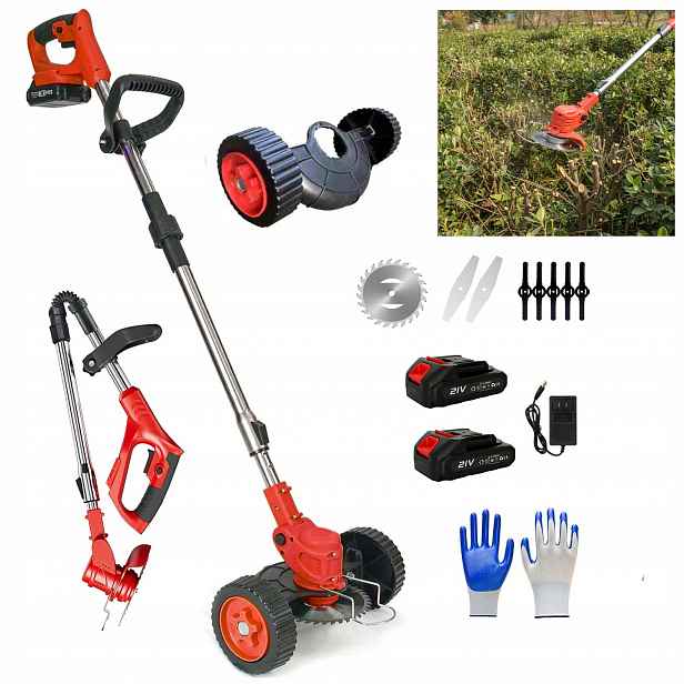 Aku Vyžínač Scythe Garden Skládací Kolečkový Vyžínač Z Aku 2X 21V 2000mAh