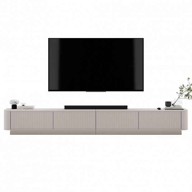 Meble Lindner TV stolek Aurora, sada 2 kusů s podstavcem, matný kašmír, 280 cm