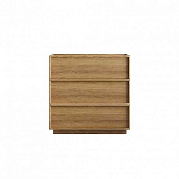 Modfu KOMODA z MDF a dřevotřísky 80x48x78 cm dubová se 3 zásuvkami a ochranou proti převrácení
