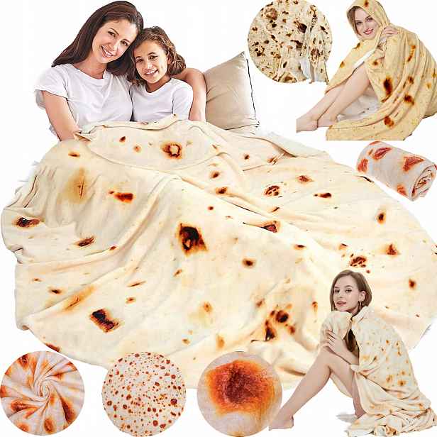Velká teplá deka Tortilla Příjemná Na Dotek 180 CM Ideální Dárek pro děti