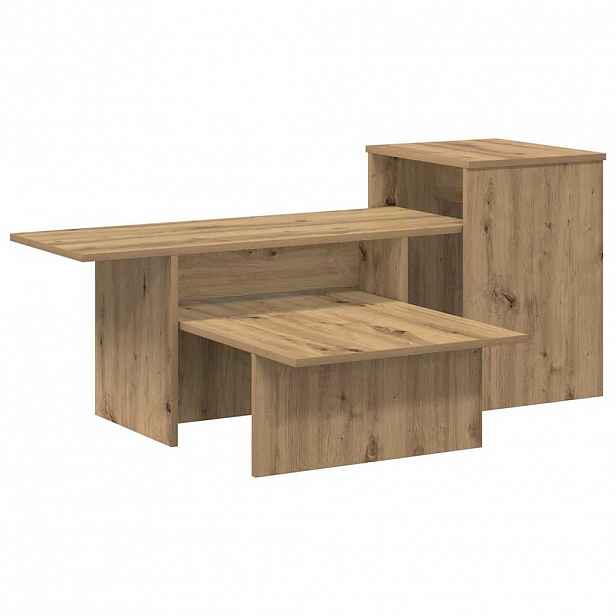 vidaXL Konzolový stolek Artisanový dub 91,5 x 35 x 38,5 cm