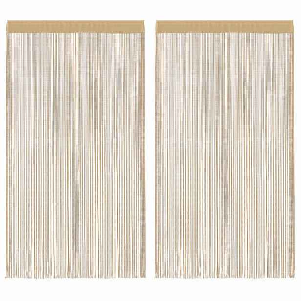 vidaXL Provázkové záclony, 2 ks, 140x250 cm, béžová